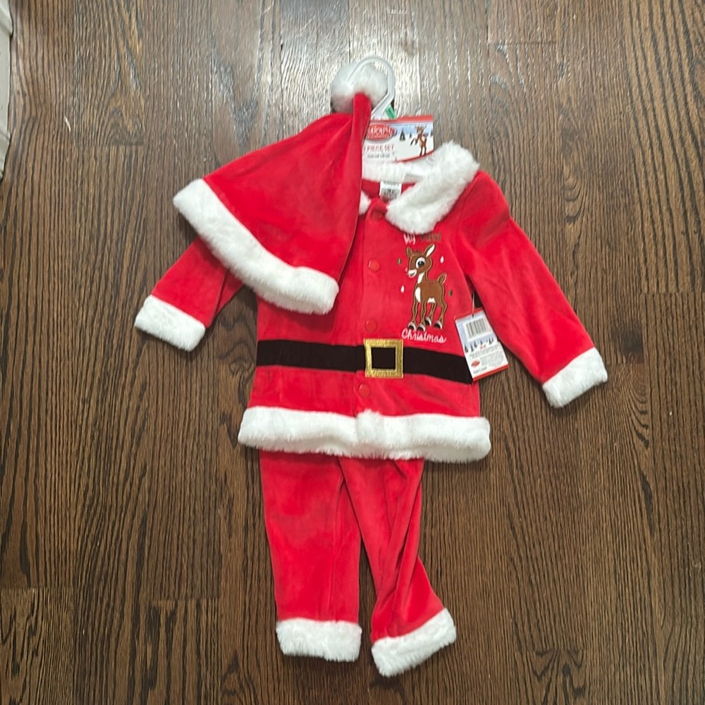 NWT my first Christmas three-piece Santa outfit